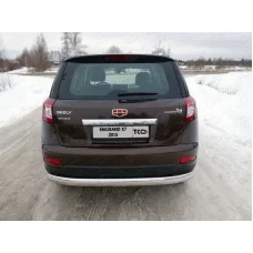 Защита заднего бампера овальная 75-42 мм для Geely Emgrand X7 2013-2016