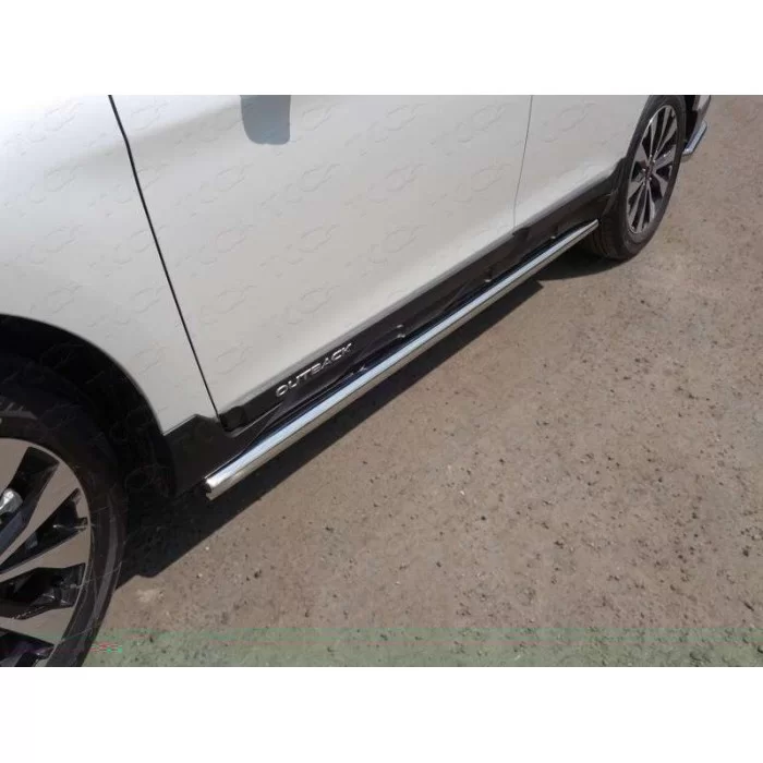 Пороги труба 60 мм для Subaru Outback 2015-2021 артикул SUBOUT15-10