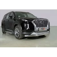 Защита передняя овальная 75х42 мм для Hyundai Palisade 2020-2024