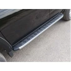 Пороги алюминиевые ТСС с накладкой для Fiat Fullback 2016-2020
