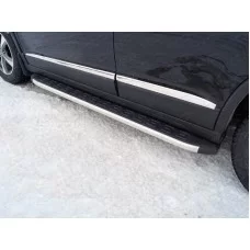 Пороги алюминиевые ТСС с накладкой для Haval H6 2014-2020