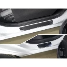 Накладки на пороги зеркальный лист 4 штуки для Hyundai i30 2017-2024