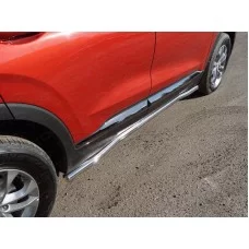 Пороги труба 60 мм для Hyundai Santa Fe 2018-2020