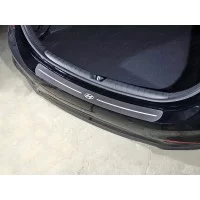 Накладка на задний бампер шлифованный лист с логотипом Hyundai для Hyundai Solaris 2018-2020