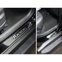 Накладки на пороги зеркальный лист надпись Tucson 4 штуки для Hyundai Tucson 2018-2021 Накладки на пороги зеркальный лист надпись Tucson 4 штуки для Hyundai Tucson 2018-2021