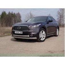 Защита передняя двойная 75-75 мм для Infiniti QX70 2013-2017