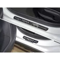 Накладки на пороги зеркальный лист надпись Rio X-Line 4 штуки для Kia Rio X-line 2017-2020