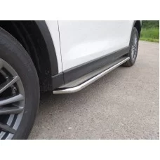 Пороги с площадкой нержавеющий лист 60 мм для Mazda CX-5 2018-2024