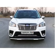 Защита переднего бампера с ДХО 60 мм для Subaru Forester SK 2018-2024