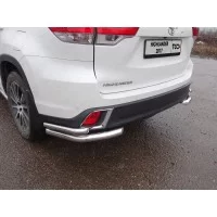 Защита задняя двойные уголки 60-42 мм для Toyota Highlander 2017-2019
