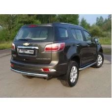 Защита заднего бампера овальная 75-42 мм для Chevrolet TrailBlazer 2013-2016