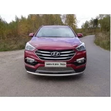 Защита переднего бампера 60 мм для Hyundai Santa Fe 2015-2018