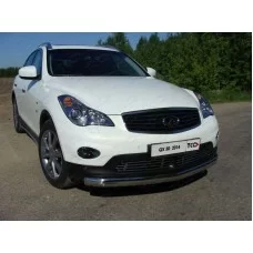 Защита передняя овальная двойная 75-42 мм для Infiniti QX50/EX25/EX35/EX37 2007-2016