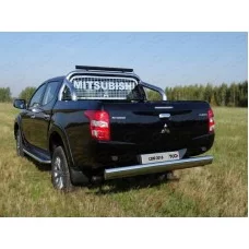 Защита заднего бампера овальная 120х60 мм для Mitsubishi L200 2015-2019