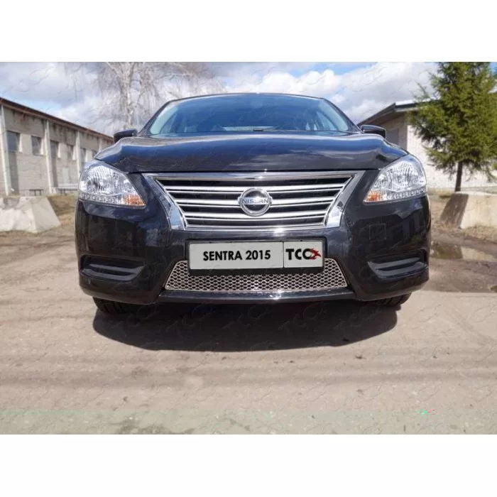 Накладка решётки радиатора лист для Nissan Sentra 2012-2017 артикул NISSEN15-01