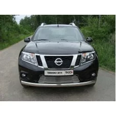 Защита передняя овальная 75х42 мм для Nissan Terrano 2014-2024