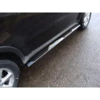 Пороги труба овальная с накладками 120х60 мм для SsangYong Actyon 2010-2024