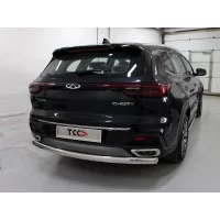 Защита заднего бампера овальная 75х42 мм для Chery Tiggo 8 2020-2024