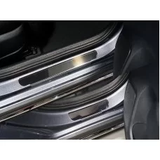Накладки на пороги лист зеркальный 4 шт для Kia Rio X 2020-2024