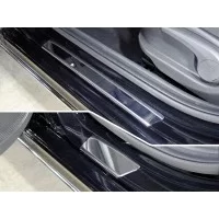 Накладки на пороги зеркальный лист 4 штуки для Hyundai Accent 2018-2024