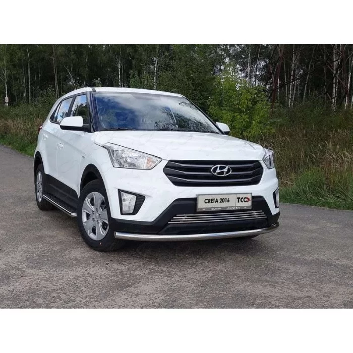 Защита переднего бампера 60 мм для Hyundai Creta 2016-2021 артикул HYUNCRE16-27