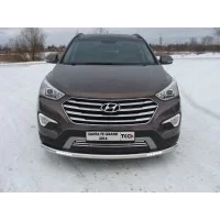 Защита переднего бампера с ДХО 60 мм для Hyundai Santa Fe Grand 2014-2016