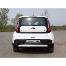 Защита заднего бампера овальная 75х42 мм для Kia Soul 2016-2024
