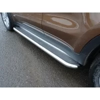 Пороги с площадкой нержавеющий лист 60 мм для Kia Sportage 2019-2024