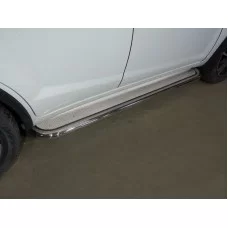 Пороги с площадкой нержавеющий лист 60 мм для Lifan X60 2016-2018