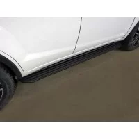 Пороги алюминиевые Slim Line Black для Lifan X60 2016-2018