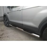 Пороги труба с проступью 76 мм для Chevrolet Captiva 2011-2013
