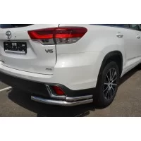 Защита задняя двойные уголки 60-42 мм для Toyota Highlander 2017-2019