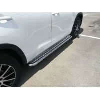 Пороги с площадкой алюминиевый лист 53 мм для Toyota Highlander 2017-2019