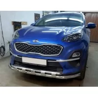 Защита передняя двойная с перемычками 60-42 мм для Kia Sportage 2018-2024