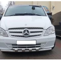 Защита передняя двойная с перемычками 60-42 мм для Mercedes Vito/W639 2003-2014