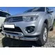 Защита передняя двойная с перемычками 76-60 мм для Mitsubishi Pajero Sport 2008-2016