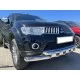 Защита передняя двойная с перемычками 76-60 мм для Mitsubishi Pajero Sport 2008-2016