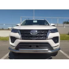 Защита передняя двойная 76-60 мм для Toyota Fortuner 2020-2024