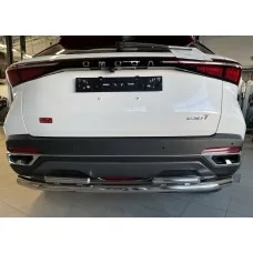Защита заднего бампера двойная 60-42 мм для Omoda C5 2022-2024