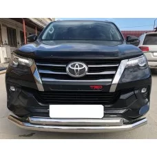 Защита передняя двойная 76-60 м для Toyota Fortuner TRD  2017-2020