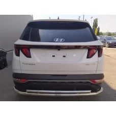 Защита заднего бампера двойная 60-42 мм для Hyundai Tucson 2021-2024