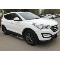 Пороги труба с проступью 76 мм для Hyundai Santa Fe 2012-2015