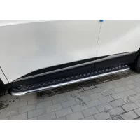 Пороги с площадкой алюминиевый лист 53 мм комплектация GT-Line для Kia Sportage 2021-2024