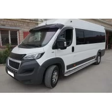 Пороги с площадкой алюминиевый лист 53 мм для Peugeot Boxer 2006-2024