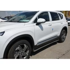 Пороги труба 60 мм для Hyundai Santa Fe 2021-2024