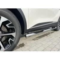 Пороги труба с проступью 76 мм комплектация GT-Line для Kia Sportage 2021-2024