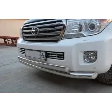 Защита передняя овальная двойная 76-75х42 мм для Toyota Land Cruiser 200 2012-2015