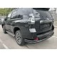 Защита заднего бампера с уголками с покрытием раптор 76-42 мм для Toyota Land Cruiser Prado 150 2017-2020