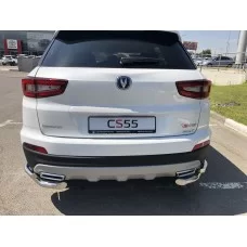 Защита задняя двойные уголки 60-42 мм для Changan CS55 2017-2021