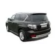 Защита заднего бампера овальная двойная 75х42-75х42 мм для Nissan Patrol 2010-2013